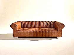 6036-3D UCLU KOLTUK DERI DILIMLI KAHVE 110x260x70cm - KERVAN