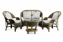COBANA İKİLİ KOLTUK 125x82x91cm+TEKLİ KOLTUK 75x82x91cm (2 ADET)+ORTA SEHPA 69x69x57cm ESKİTME BEYAZ - KERVAN
