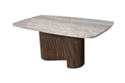 CONCH YEMEK MASASI KAHVERENGİ GRİ MERMER 100x180x76cm DT230042_BND - KERVAN