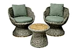CS02 NORA-2 FİSKOS SET 2 SANDALYE+SEHPA 79x79x79-50x50x45cm - KERVAN