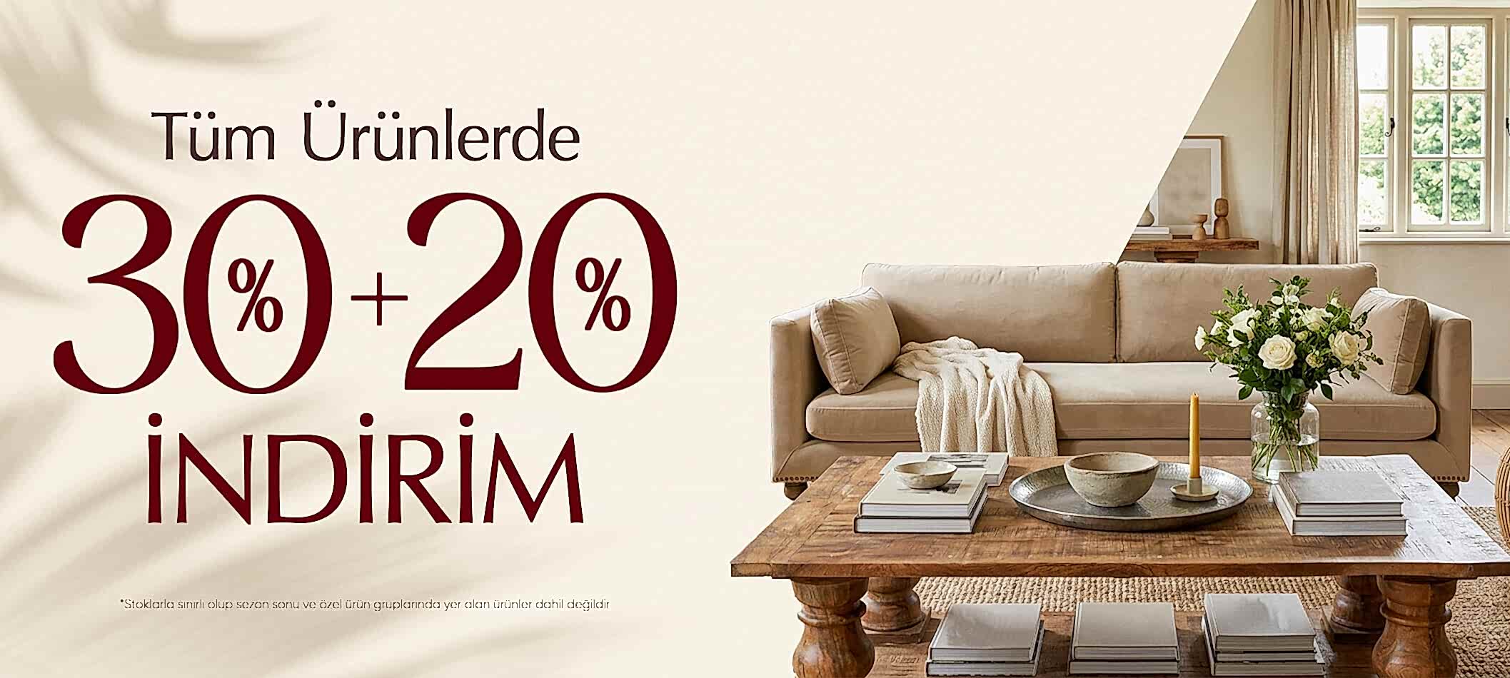 Tüm ürünlerde %30+20