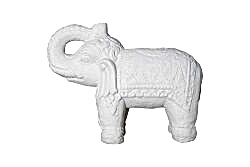 FİL ŞEMSİYE AYAĞI ORTA BOY 17x43x32 cm KREM - DEKORATİF OBJE