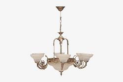 (GS-6) 6 KOLLU GOBEK CAMLI AVIZE 77x83cm KOYU ANTİK - KERVAN