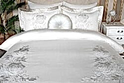 LORİSSA YATAK ORTUSU 270x270cm 4 PRC BEYAZ-GÜMÜŞ - YATAK ÖRTÜSÜ