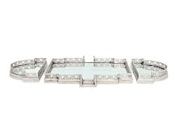 PM-20944-L-NKL BUYUK AYNALI TEPSI GUMUS 103x51x8cm - KERVAN