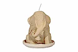 WİNNER TABAKLI FİL DEKORLU KOKULU MUM 14,5x16,5 cm TAŞ - KERVAN